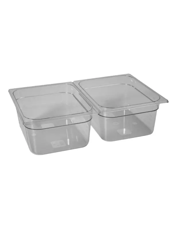 BAC GASTRO. COPOLYESTER GN1/2 PROF 65 MM SANS BISPHENOL A L (en mm) : 325 – P (en mm) : 265 – H (en mm) : 65 Cont. (en L) : 4 Commander Vite