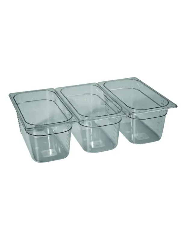 BAC GASTRO. COPOLYESTER GN1/3 PROF 200 MM SANS BISPHENOL A L (en mm) : 176 – P (en mm) : 325 H (en mm) : 200 Nouvel Arrivage