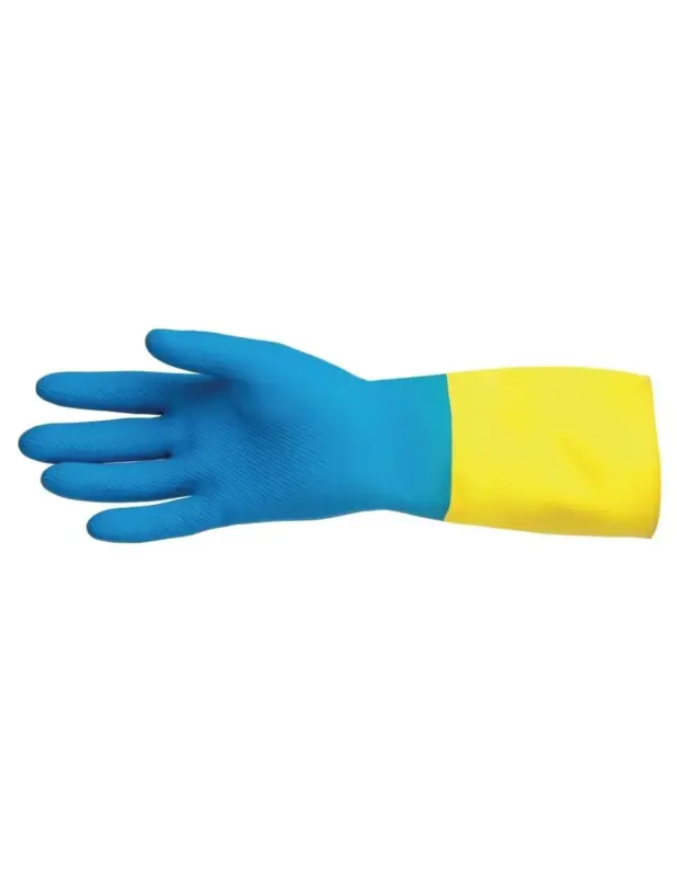 Gants étanches protection chimique légère bleus et jaunes Mapa Alto 405 M Retour Gratuit