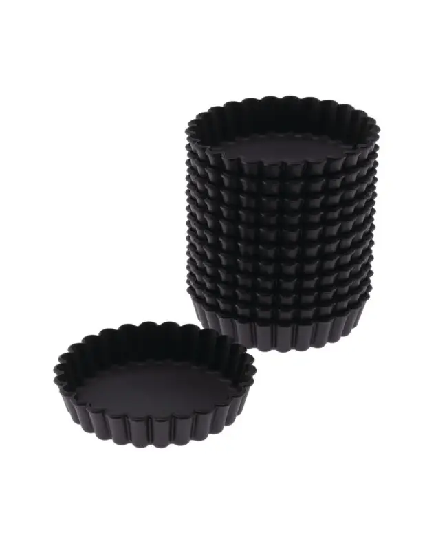 Moules à tartelette ronds cannelés Exoglass Matfer Bourgeat 100mm (lot de 12) Livraison Gratuite