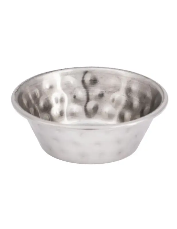Super Prix Pots à sauce en acier inoxydable martelé Olympia 45ml (lot de 12)