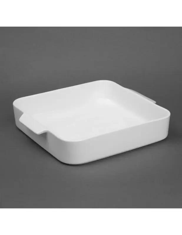 Dernier Modèle Plats à four carrés avec poignées Olympia Whiteware 260x225x50mm (lot de 2)