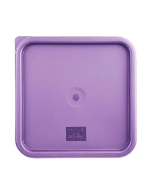 Certifié Grand couvercle carré pour boîte alimentaire Hygiplas violet