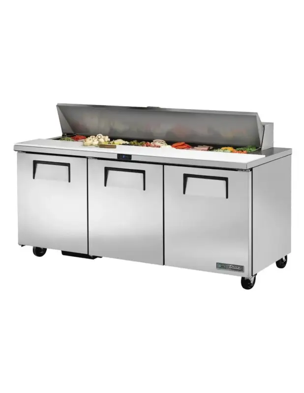 Comptoir de préparation 3 portes 538L True 18 GN 1/6 TSSU-72-18-HC Dernière Chance