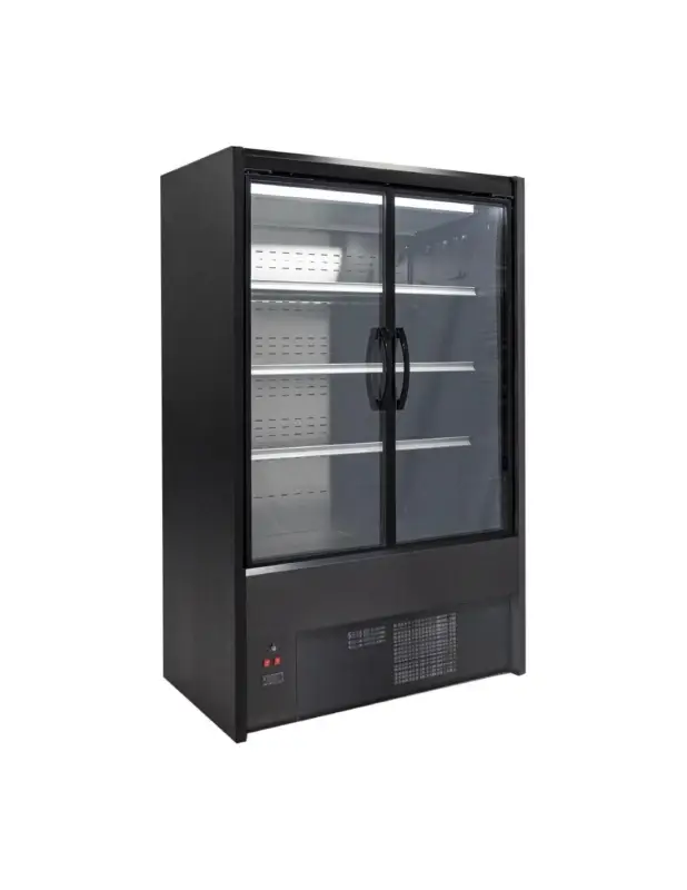 Vitrine libre-service réfrigérée Zoin Cervinho noire avec portes battantes 1000mm Vente Flash