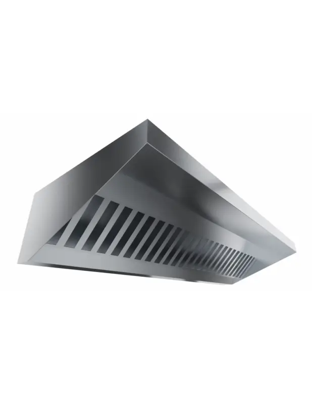 Achat Immédiat HOTTE MURALE BISEAUTEE. 2 FILTRES. 2000M3/H AVEC ECLAIRAGE LED GAINE 300X320MM AU DESSUS AU CENTRE Tension : 230V Mono – Puissan