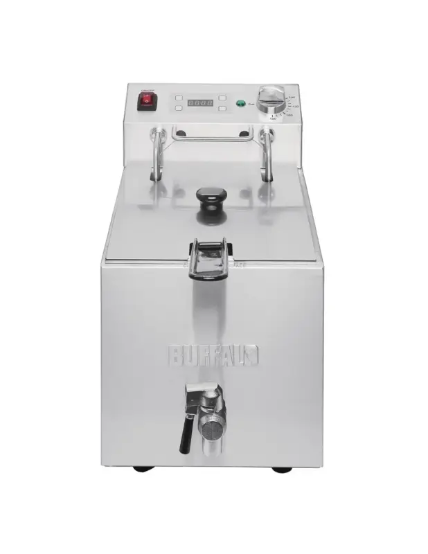 Friteuse simple Buffalo – 1 x 8L 2,9kW avec minuterie Meilleure Vente