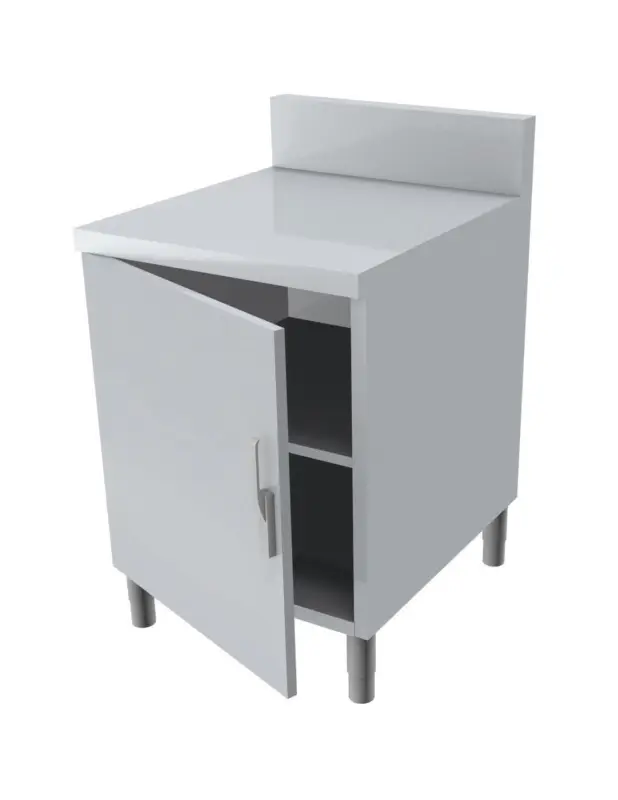 Acheter Direct MEUBLE NEUTRE DESSUS INOX 304. 1 PORTE BATTANTE AVEC FERMETURE LOQUETEAU. DOSSERET INOX 150X50 MM L (en mm) : 400 – P (en mm) :