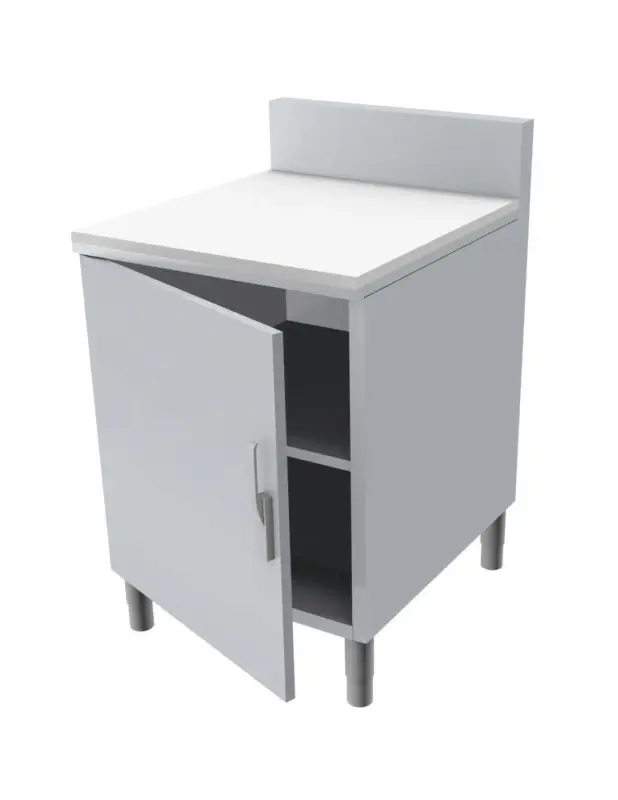 Achat Immédiat MEUBLE NEUTRE ADOSSE 150X50 MM. 2P. COULISSANTES DESSUS INOX EP.20 + POLYETHYLENE EP.20 MM L (en mm) : 1 000 – P (en mm) : 800 H
