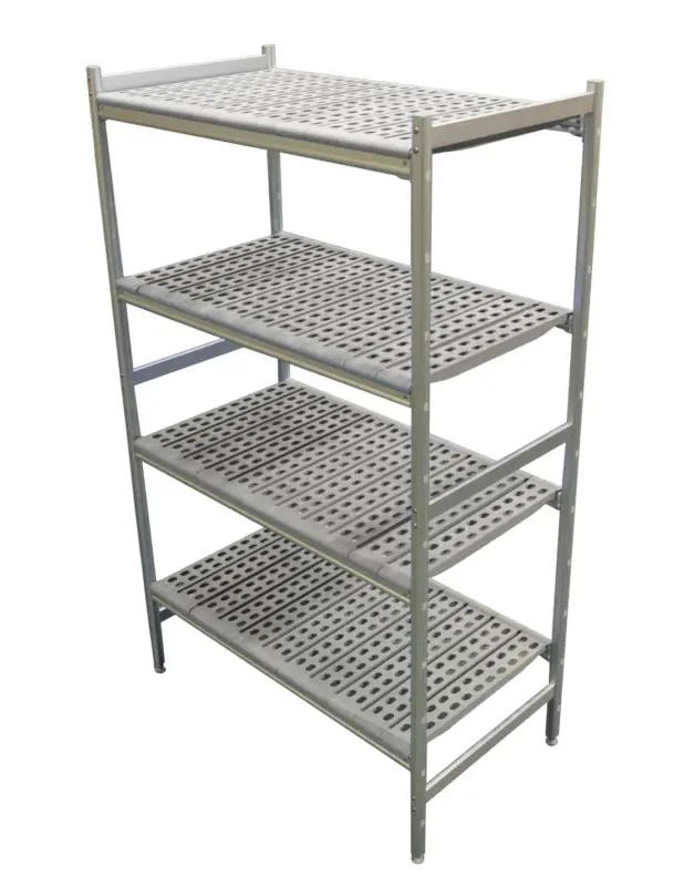 Super Prix RAYONNAGE D&rsquo;ANGLE ALU 5134X475 H.1700 4 NIV. POLYL (en mm) : 5 106 – P (en mm) : 475 H (en mm) : 1 700