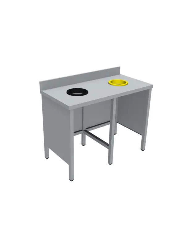 Achat Immédiat MEUBLE DE TRI INOX 304. SANS PORTE. SANS RAMPE A PLATEAUX. AVEC DOSSERET. 2 TVO: 1 N + 1 J L (en mm) : 1 200 – P (en mm) : 600 H