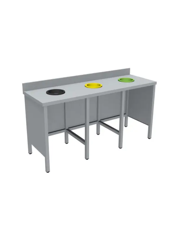 Super Prix MEUBLE DE TRI INOX 304. SANS PORTE. SANS RAMPE A PLATEAUX. AVEC DOSSERET. 3 TVO : 1N+1J+1V L (en mm) : 1 800 – P (en mm) : 600 H