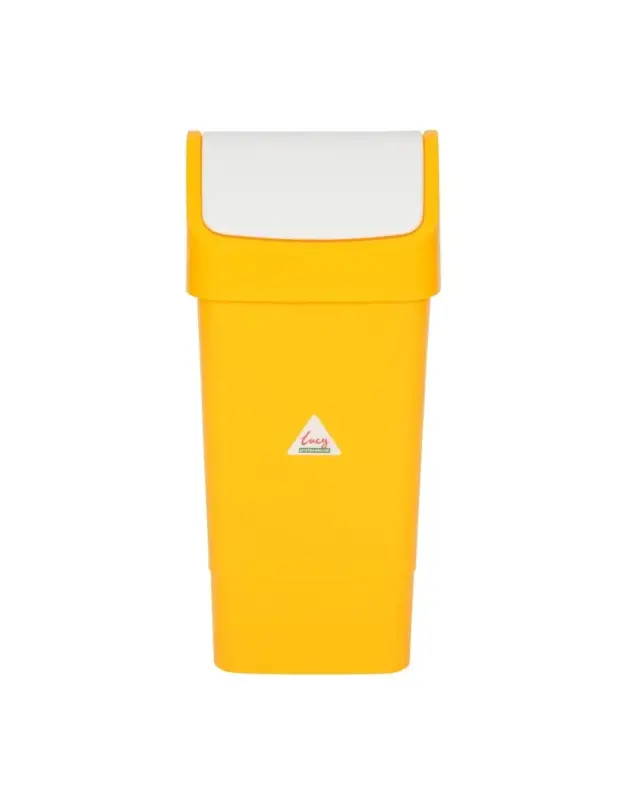 Poubelle polypropylène à couvercle battant SYR jaune 50L Nouveauté