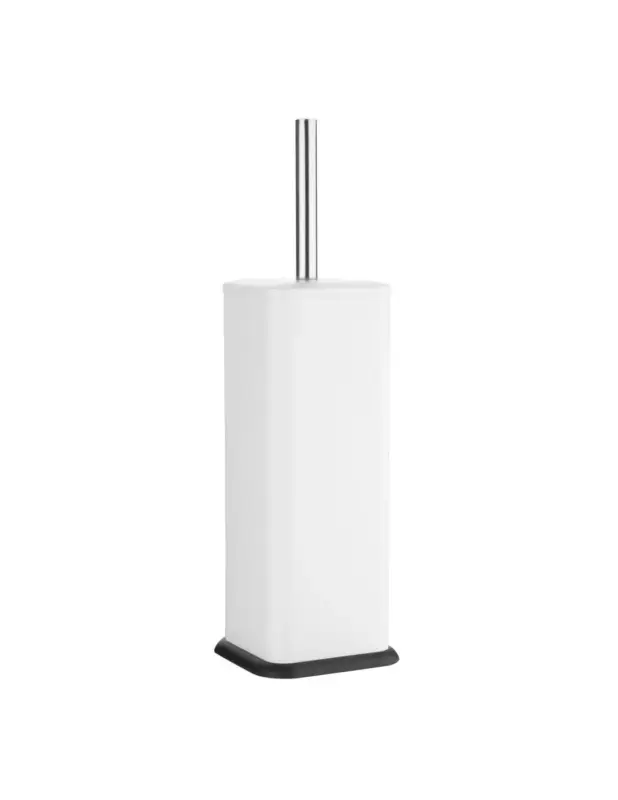 Bon Plan Brosse et support WC carré blanc Jantex