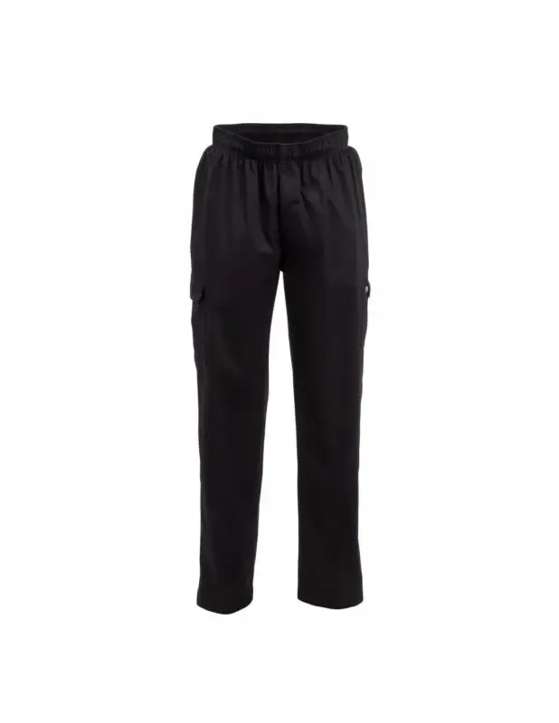Dernière Chance Pantalon de cuisine mixte Chef Works Slim Fit Cargo noir XL