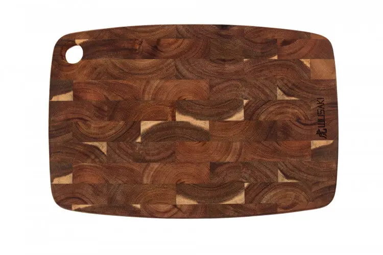 Achat Immédiat Planche &agrave; d&eacute;couper Wusaki en bois d&rsquo;acacia damier 35 x 24 x 2cm