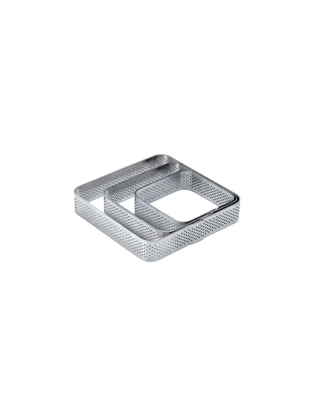 105x105x20mm – Moule carré en acier inoxydable micro perforés – Pavoni Italia Crostate Marque