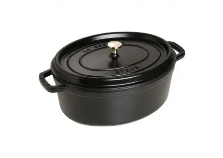 Cocotte Fonte Ovale 33 cm Noir Mat 6,7 l Acheter Direct