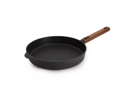 EcoLogic Poêle Fonte Aluminium Antiadhésive Diamond QXR Manche Bois 32 cm Expédition Rapide