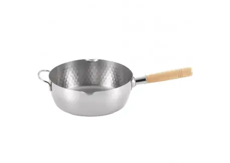 Yukihira Casserole/Poelon Inox Martelé avec Bec Verseur 24 cm 2,4L Offre Du Jour