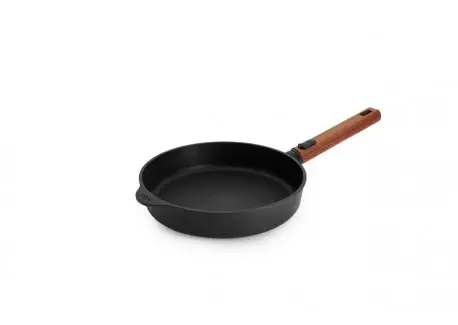 Promotion Saisonnière EcoLogic Poêle Fonte Aluminium Antiadhésive Diamond QXR Manche Bois 24 cm