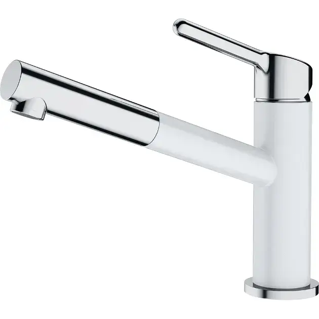 Bon Marché Franke Orbit – Mitigeur d'évier FC 3055.094 avec douchette extractible, chrome / blanc-glace 115.0623.139