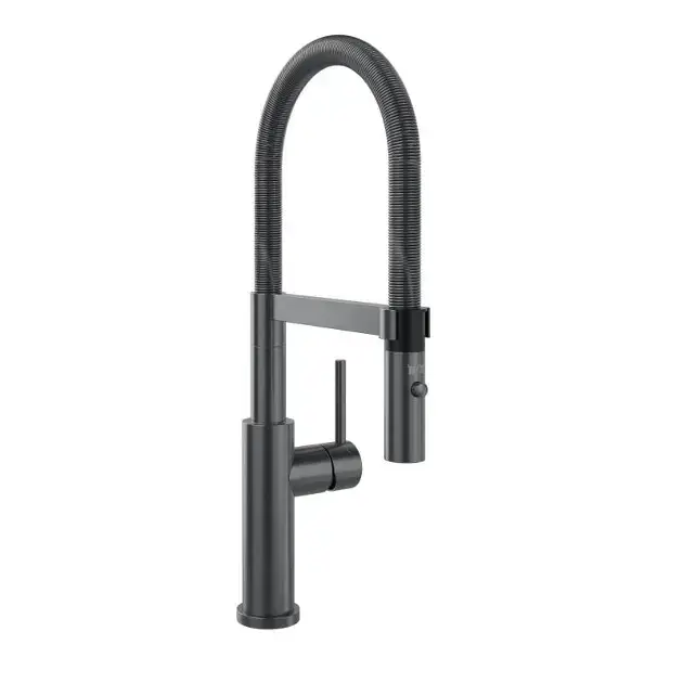 Villeroy & Boch Steel Expert 2.0 – Mitigeur d'évier avec bras flexible et douchette, anthracite 92800005 Vente Directe
