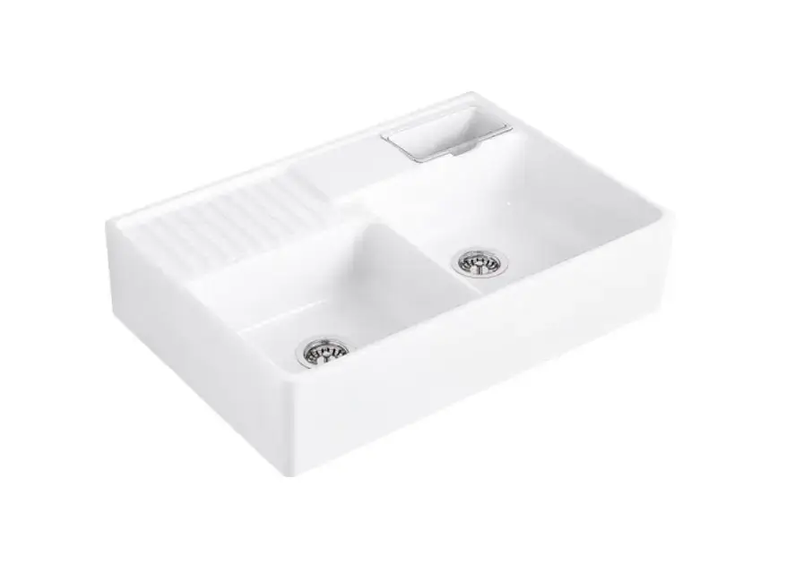 Villeroy & Boch – Évier en céramique 90×63 cm, CeramicPlus, Stone White 632391RW Quantité Limitée