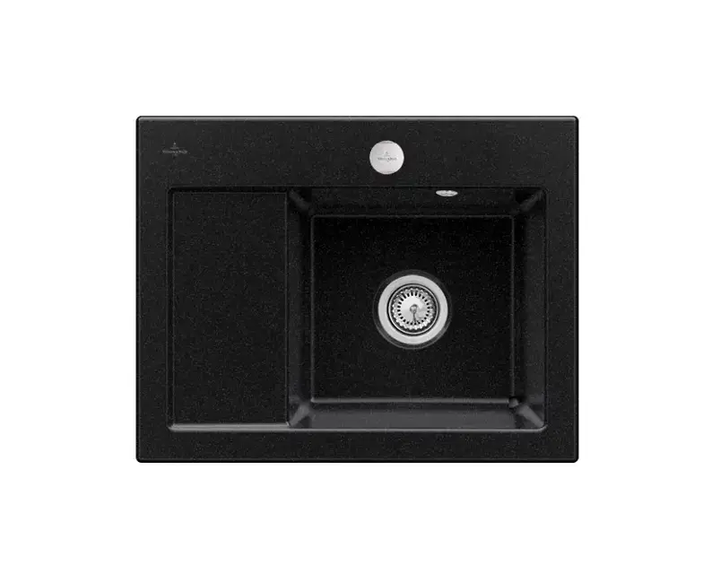Villeroy & Boch Subway 45 – Évier en céramique 65×51 cm, avec commande excentrique, CeramicPlus, Chromite 331302J0 Pas Cher