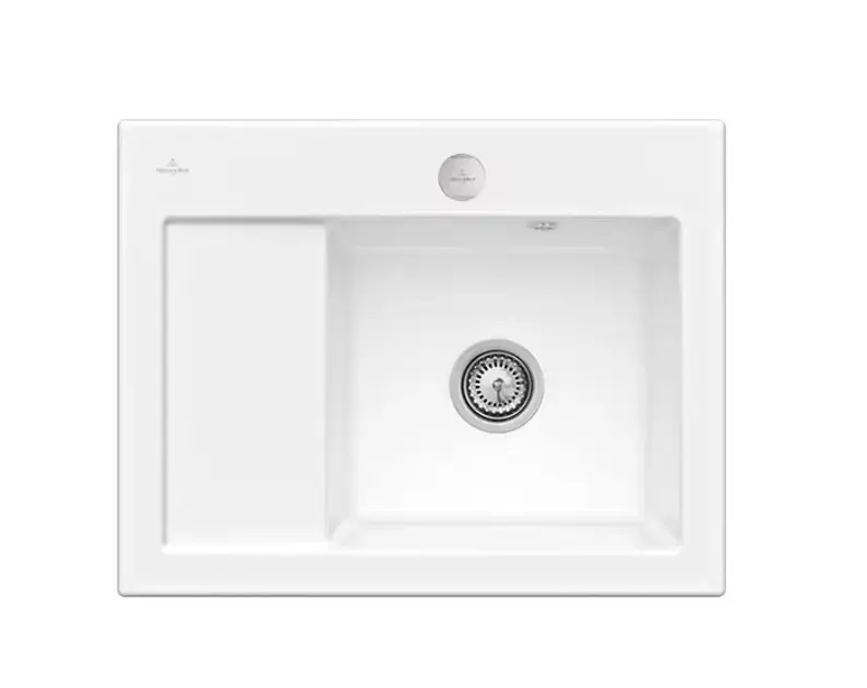Villeroy & Boch Subway 45 – Évier en céramique 65×51 cm, avec commande excentrique, CeramicPlus, Snow White 331302KG Affaire À Saisir