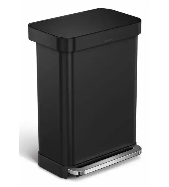 Usine Directe Simplehuman – Poubelle 55 l, avec poche pour sac, noir mat CW2103