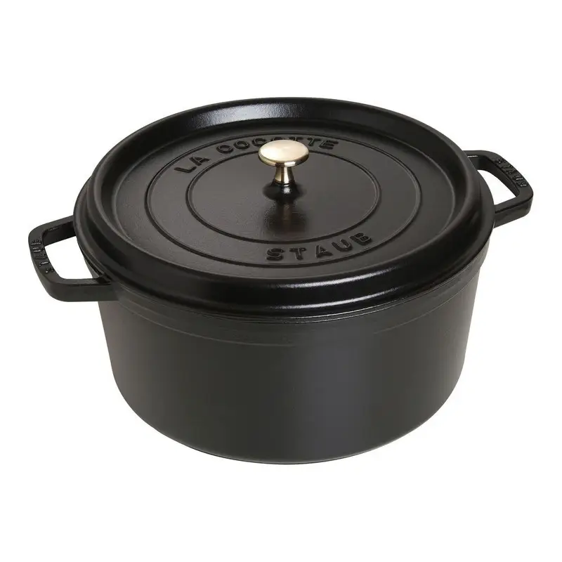 Cocotte en fonte ronde noire 30cm, Staub Offre Du Jour