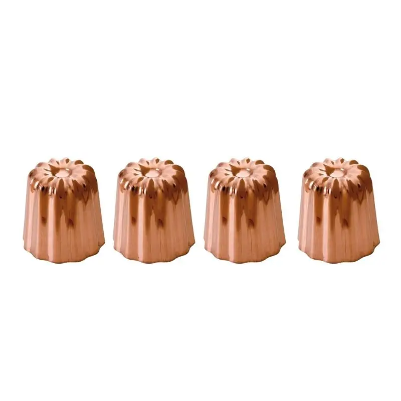 4 Moules à Canelé Cuivre Étamé 45 mm, Mali&rsquo;s Offre Spéciale