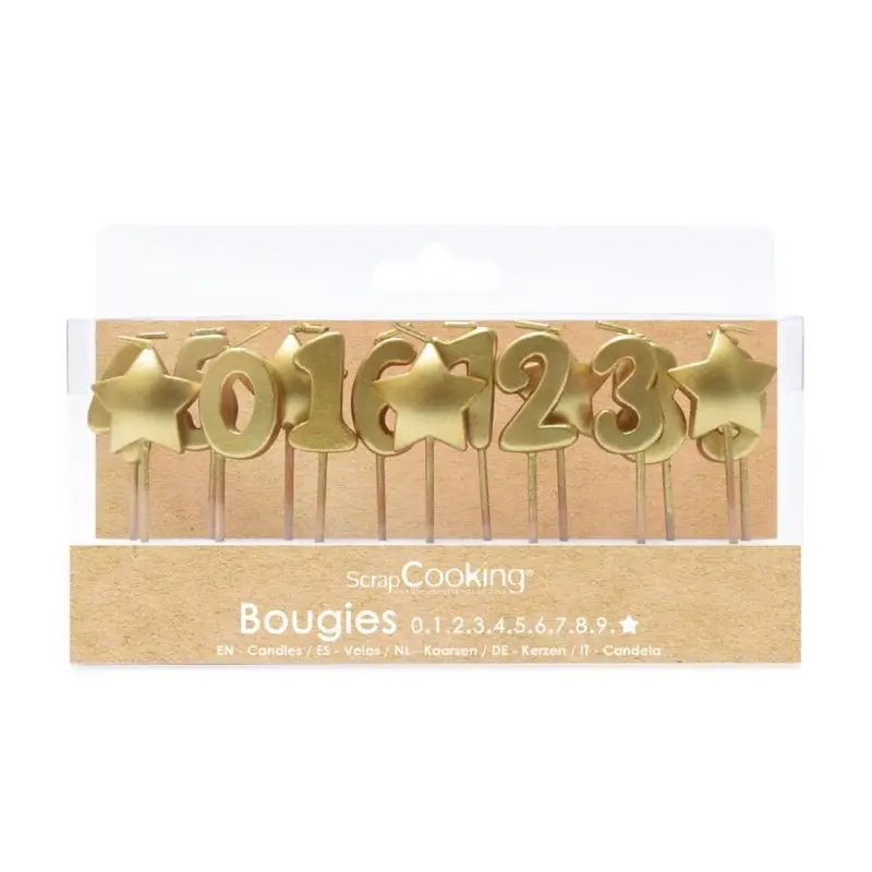 Affaire À Saisir 15 Bougies Chiffres et étoiles dorés, ScrapCooking