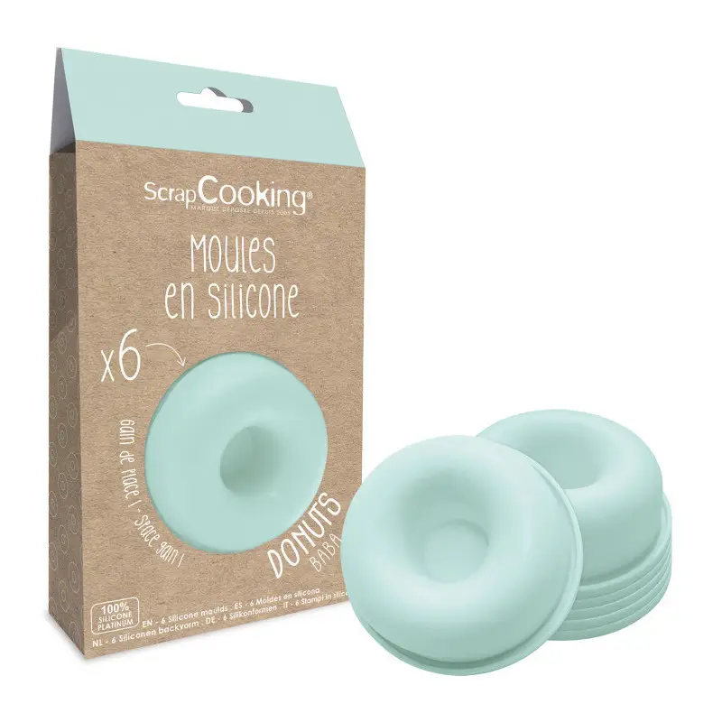 6 moules silicone individuels Donuts, ScrapCooking Prix Réduit