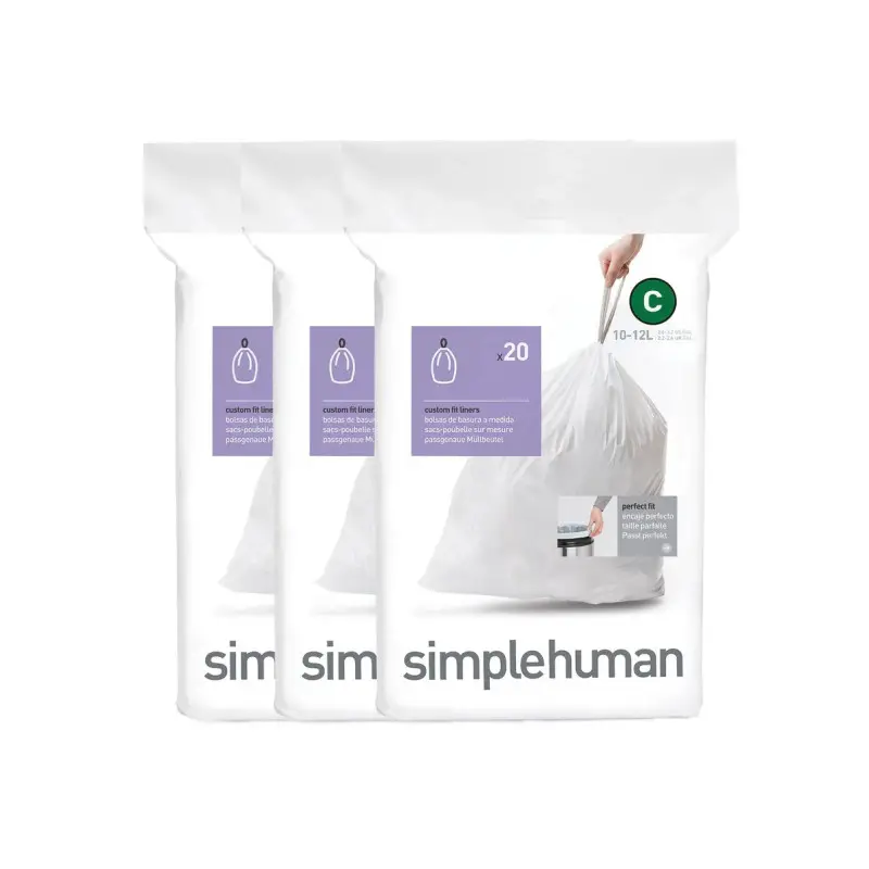 Vente Directe 3 Packs de sacs poubelle C 10-12 L, Simplehuman