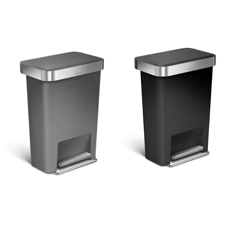 Haute Qualité Poubelle rectangulaire à pédale en plastique 45 L, simplehuman