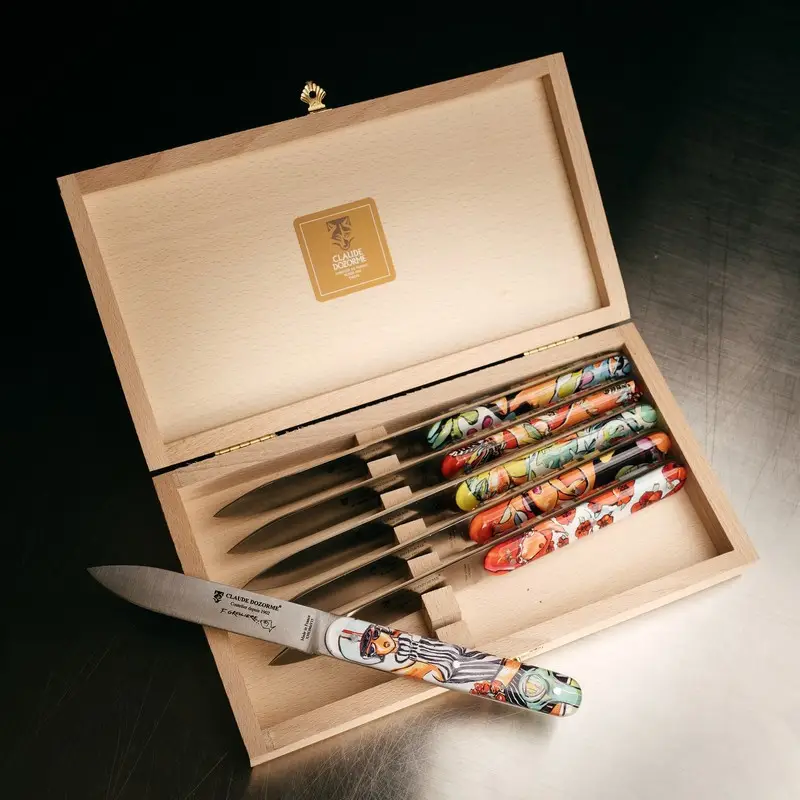 Coffret 6 couteaux Navette François Groslière, Claude Dozorme Solde