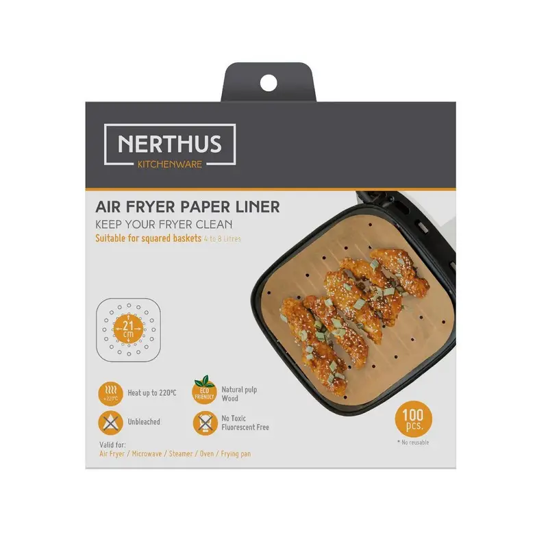100 Feuilles Papier Carré Pour Airfryer, Nerthus Bon Plan