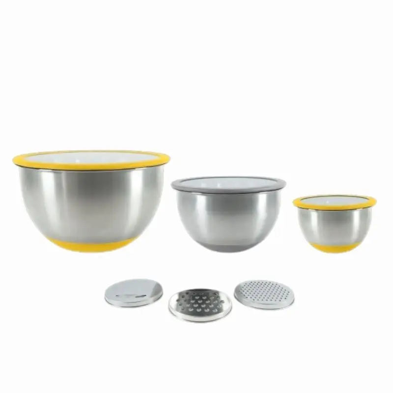 Top Vente Set de 3 bols alimentaires inox + 3 râpes interchangeables PIKA, Warmcook