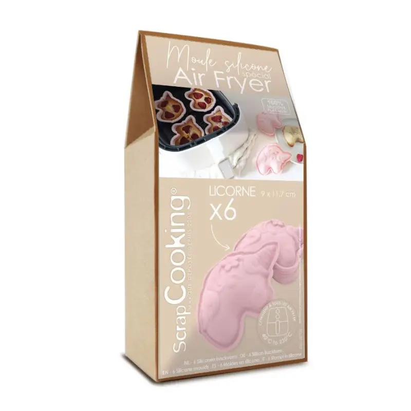 6 moules silicone Airfryer Licorne, ScrapCooking Commande En Gros