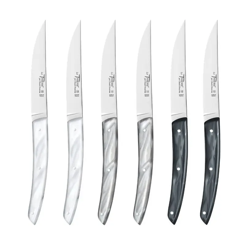 Coffret 6 couteaux à steak Le Thiers® Gris Assorti, Claude Dozorme Pas Cher