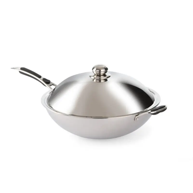 Wok en inox avec couvercle induction – HENDI Prix Promo