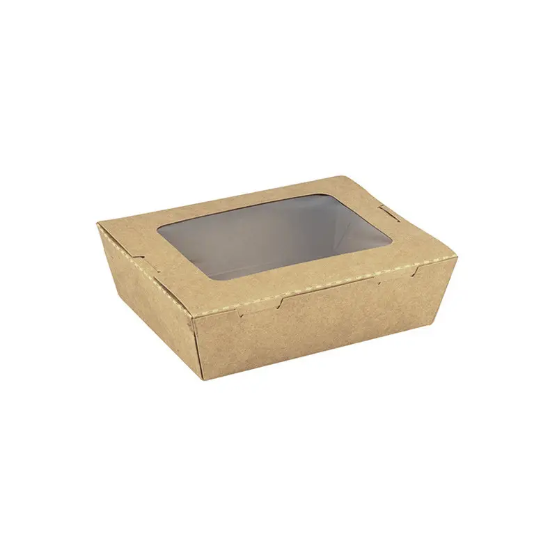 Boite repas en carton kraft avec fênetre 900ml – 200 pcs Prix Réduit