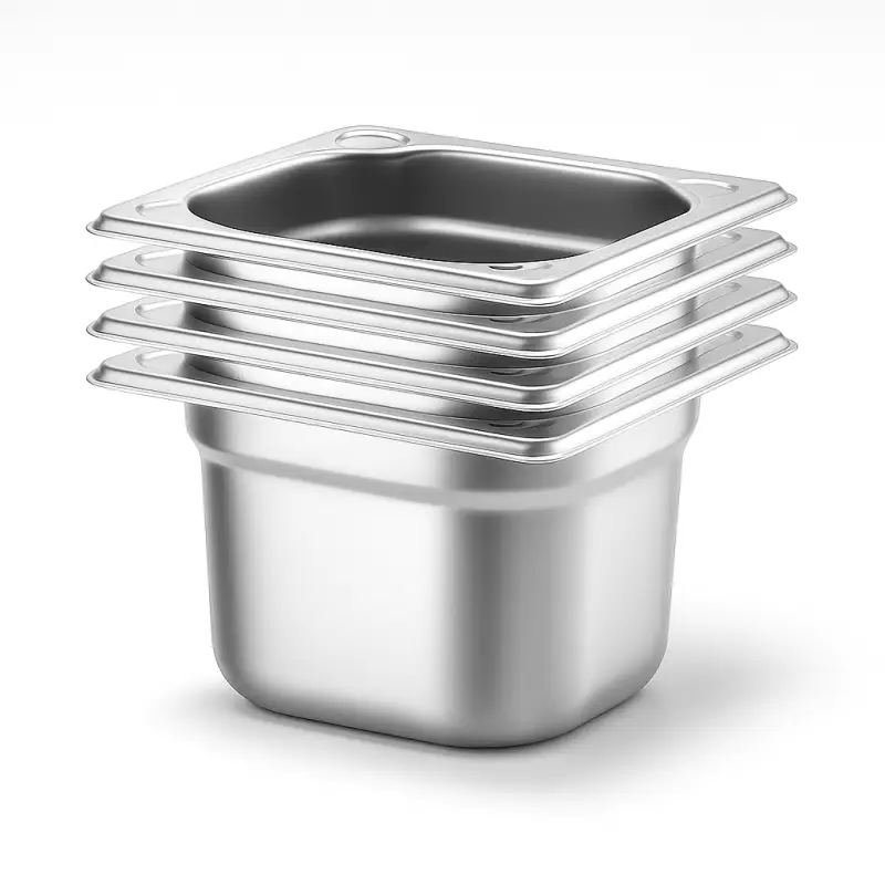 Vente Flash Lot de 4 Bacs Gastro GN 1/6 Inox Profondeur 100 mm – Arredochef