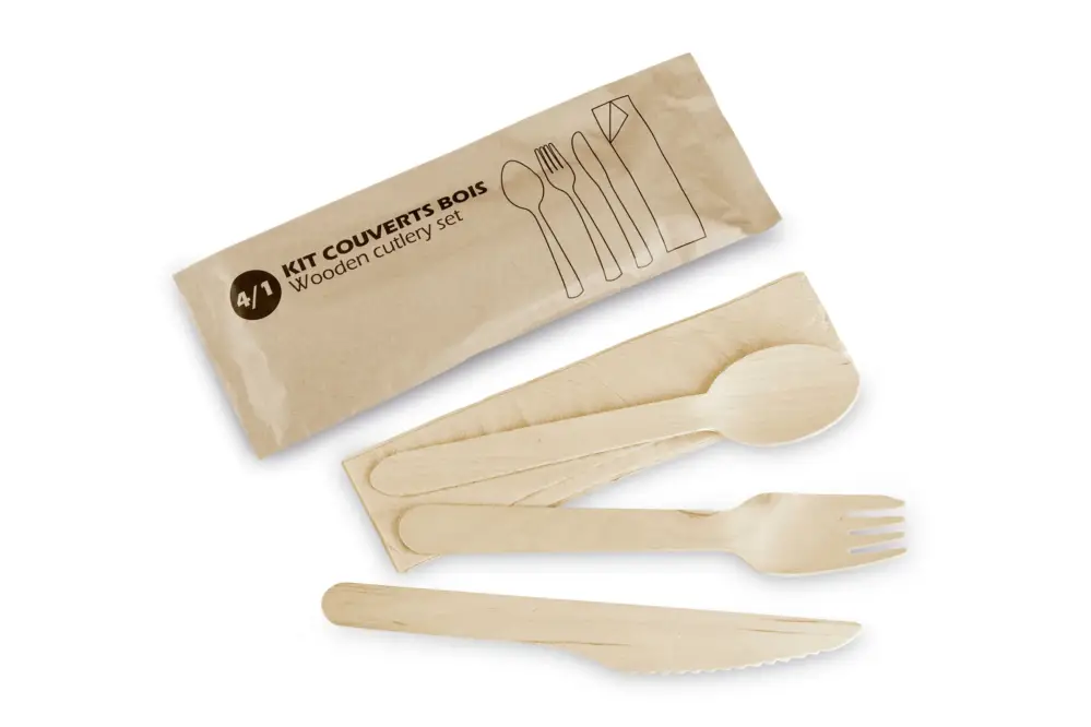 Nouvel Arrivage Kit couverts en bois 4en1