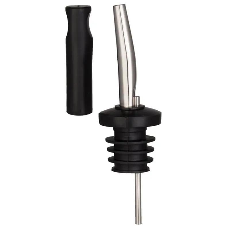 6 verseurs de bouteilles + bouchon anti-poussière noir – acier inoxydable Prix Cassé