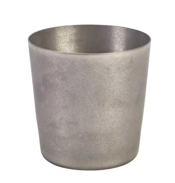 Tasse en acier inoxydable / Tasse à snack en acier inoxydable vintage – 8,5 x 8,5 cm/420 ml Promotion