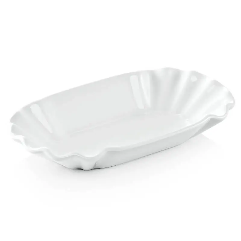 Barquette à frites Porcelaine blanche – 20x11x3cm (6 pcs) Prix Choc