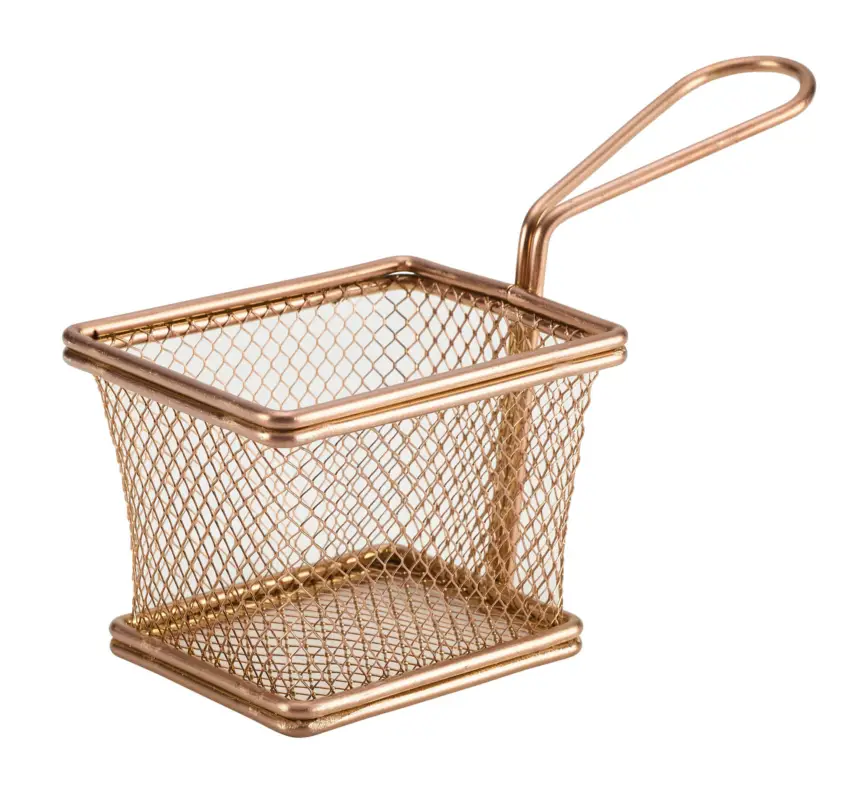 Corbeille de service en acier inoxydable couleur cuivre – 10x8x7,5cm Livraison Express
